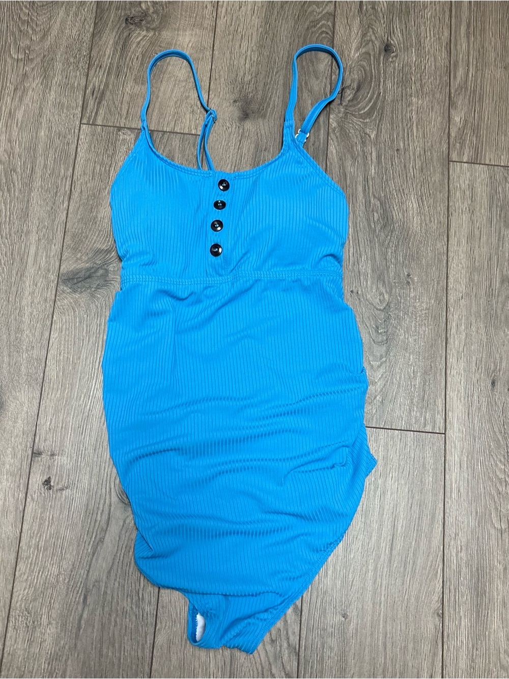 medium modest blue one piece